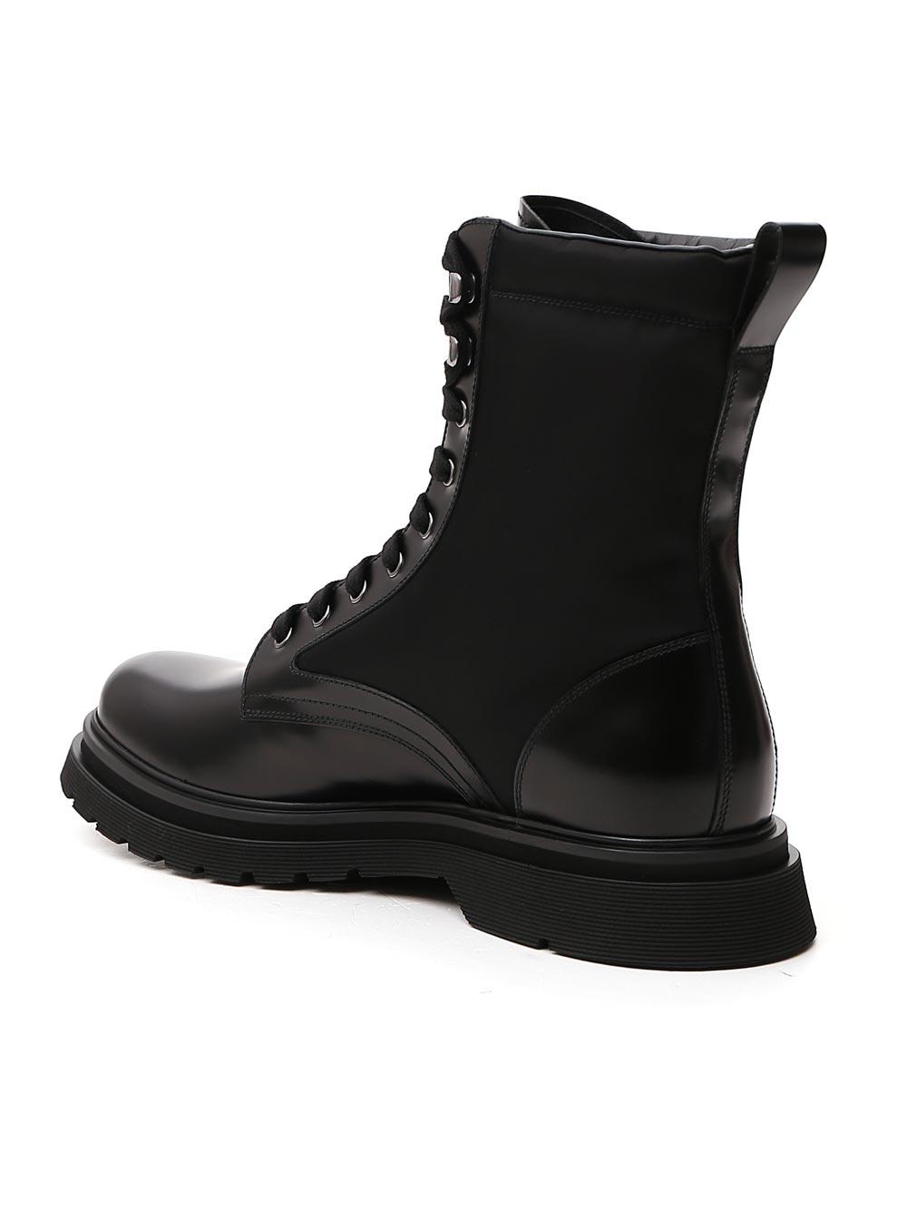 prada logo plaque boots