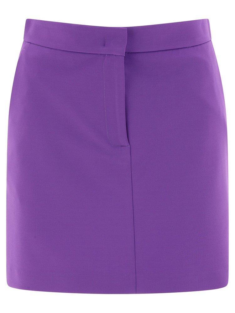 Pinko Scuba-effect Mini Skirt in Purple | Lyst
