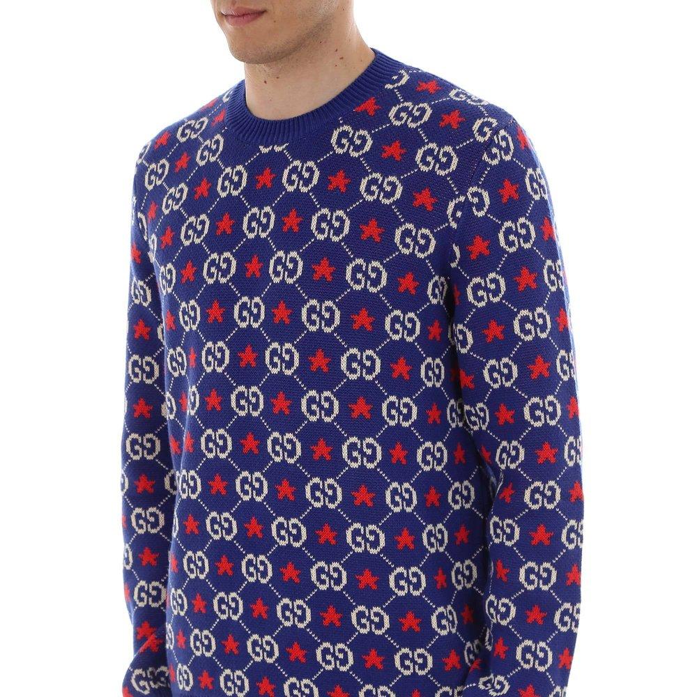 Blue Sweater with 'GG' monogram Gucci - Vitkac TW