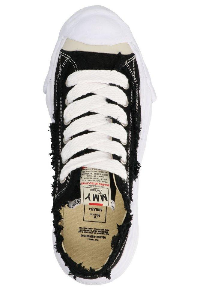 Maison Mihara Yasuhiro Hank Og Frayed Lace-up Sneakers in Black | Lyst
