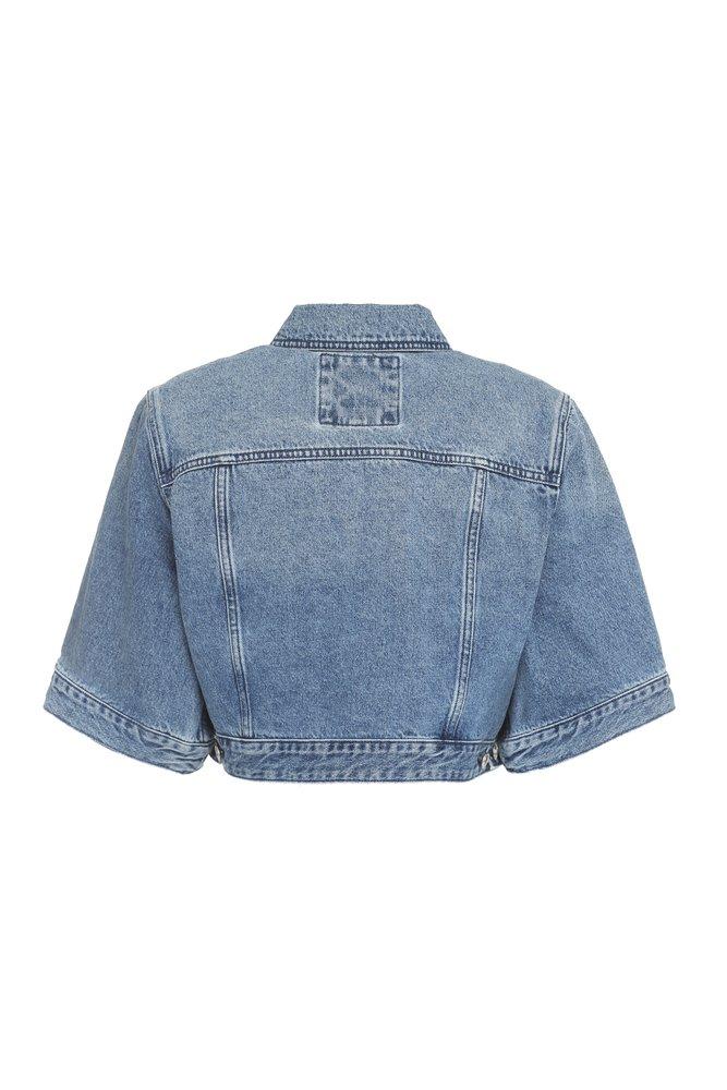 Shop MICHAEL Michael Kors Chain-Embellished Denim Jacket