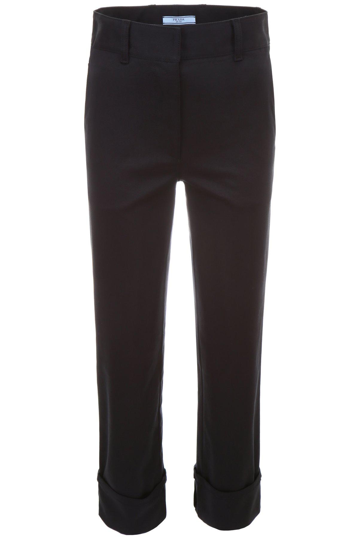 black cuffed trousers