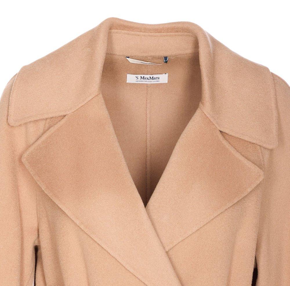 コート Max Mara`s Doris Long Coat Max Mara Doris Belted Long-Sleeved Coat in Natural | Lyst