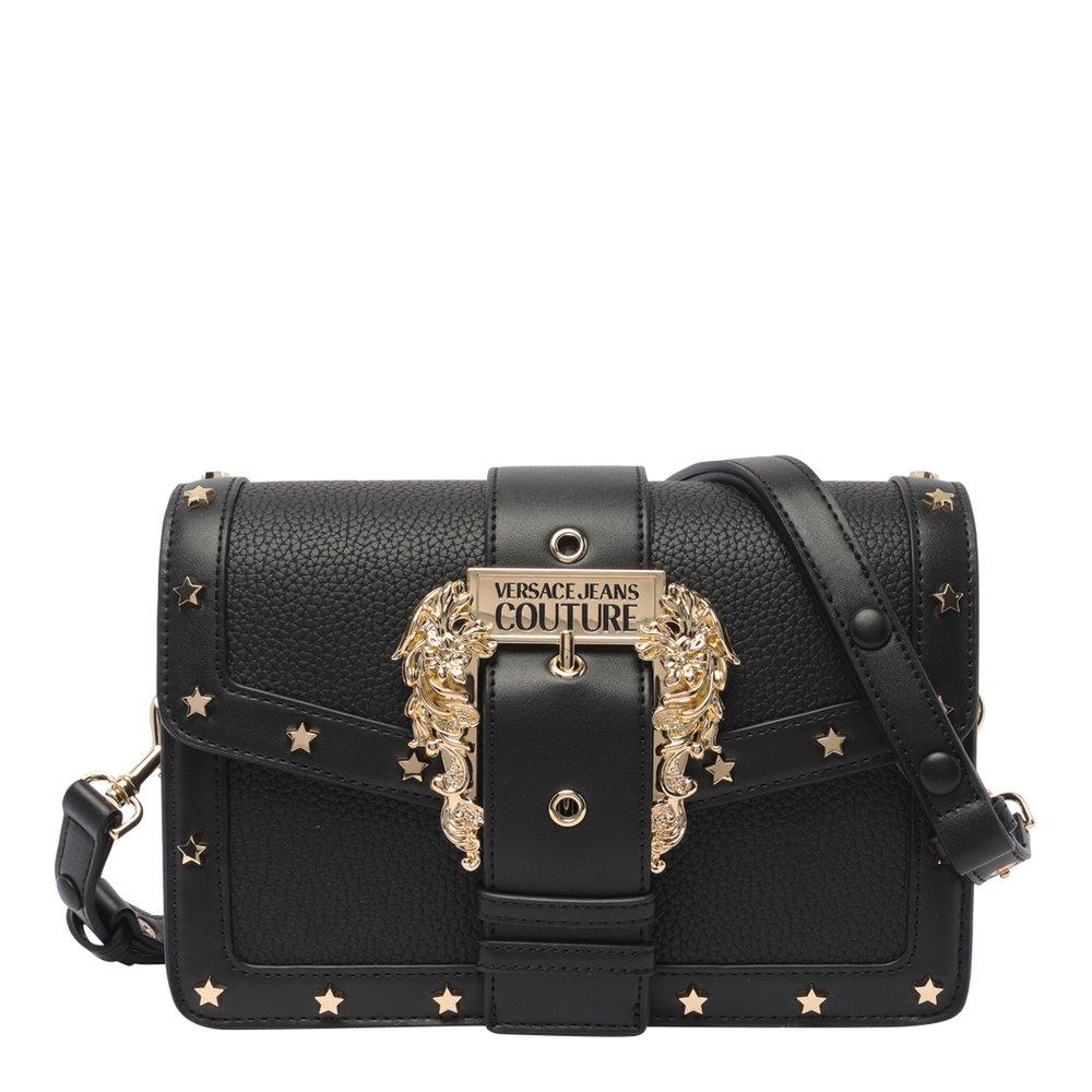 Versace Jeans Couture Baroque-buckle Faux-leather Bag in Black | Lyst