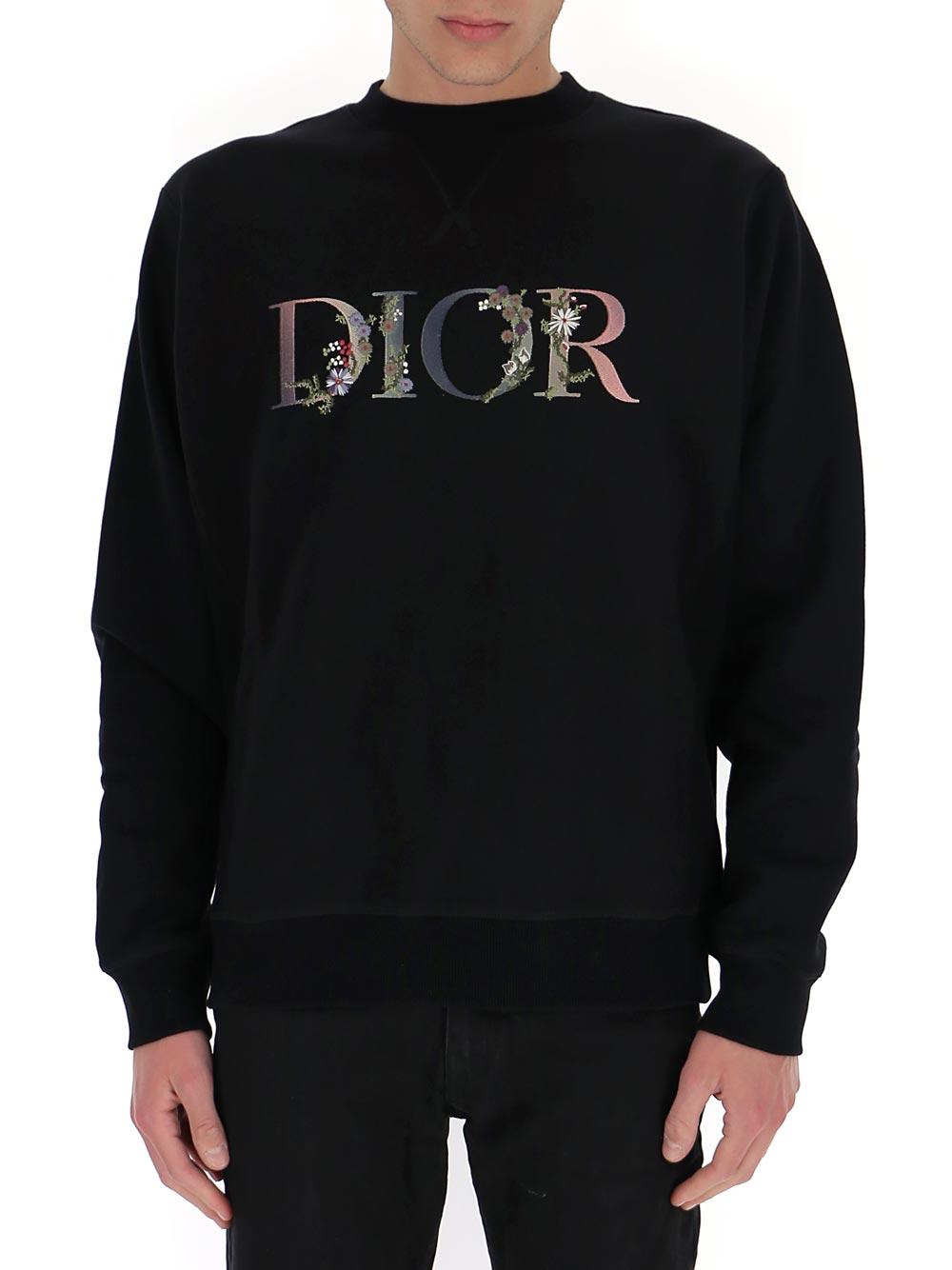 Dior Flower Logo Oversized Sweatshirt in Black for Men | Lyst