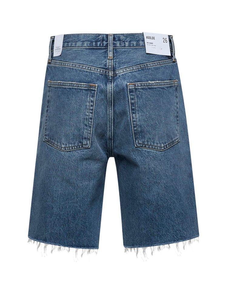 ショートパンツ AGOLDE Raw-cut blue denim shorts Agolde Raw-cut Blue Denim Shorts | ModeSens