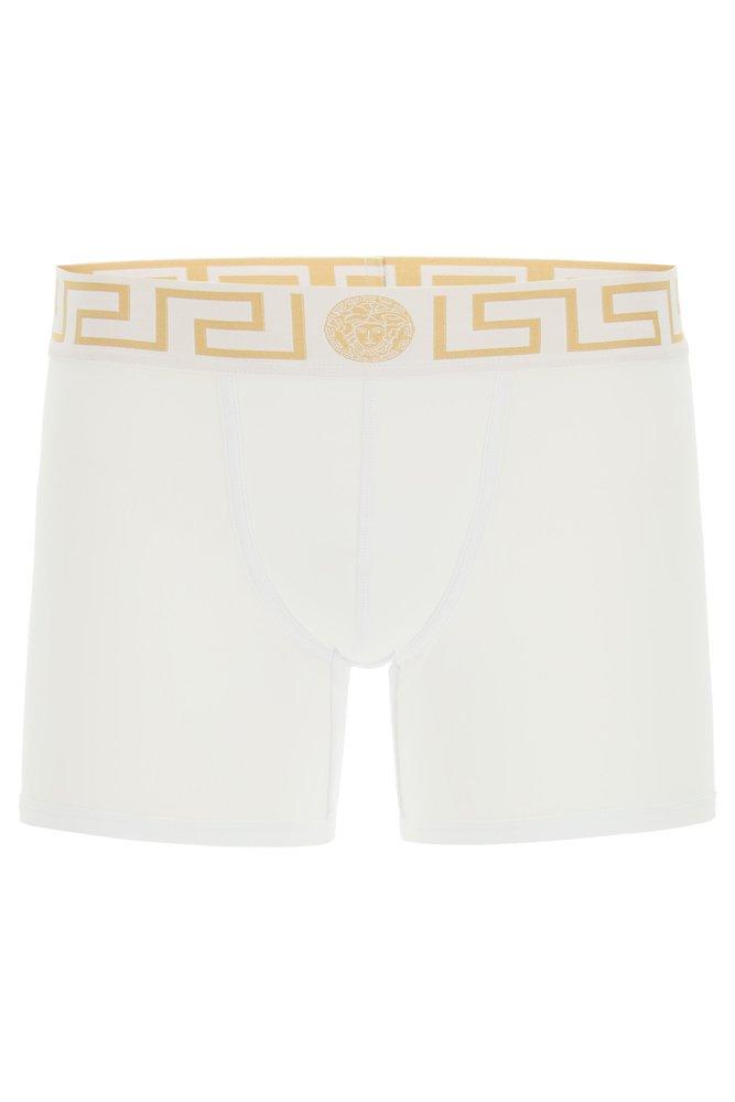 Versace Bi-pack Underwear Greca Border Trunks in White for Men | Lyst