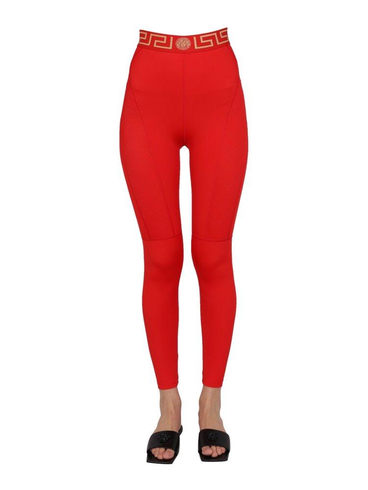 red versace leggings