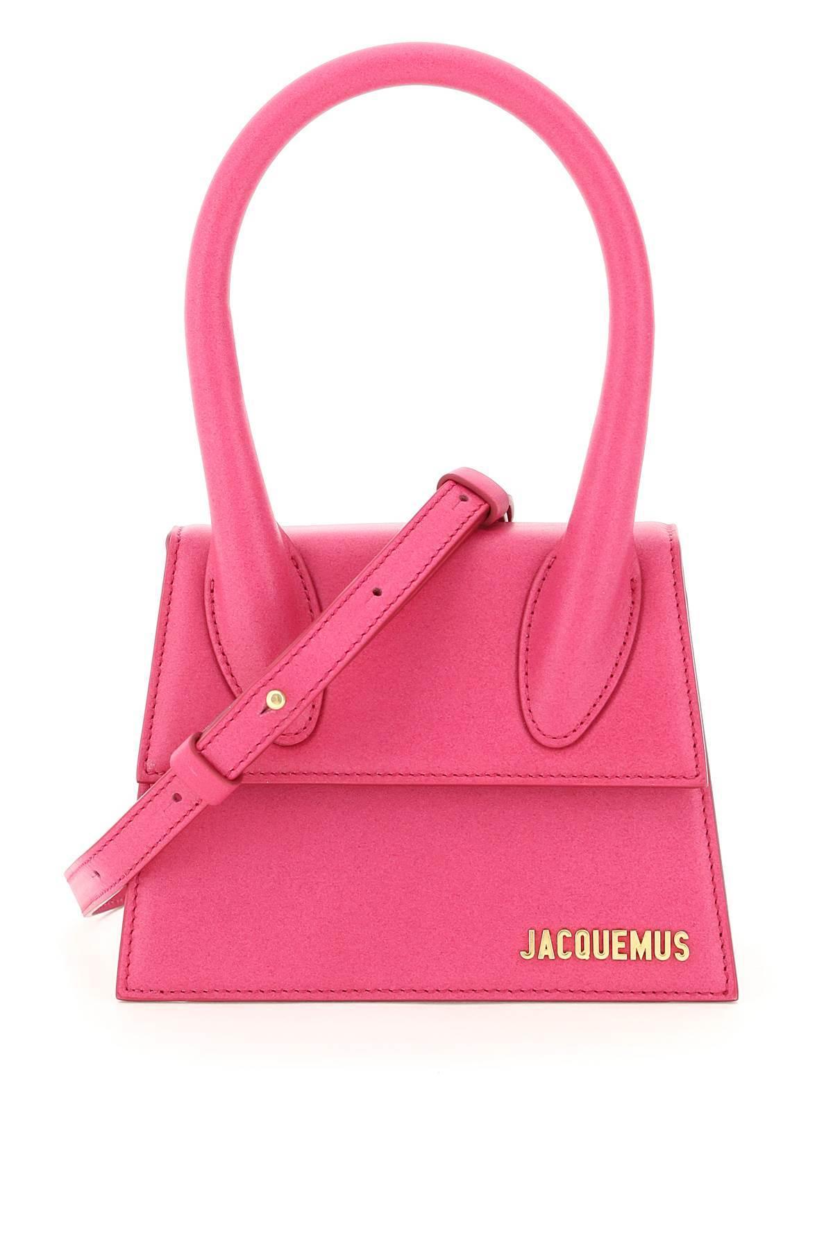 Jacquemus Leather Le Chiquito Moyen Small Tote Bag in Pink - Lyst