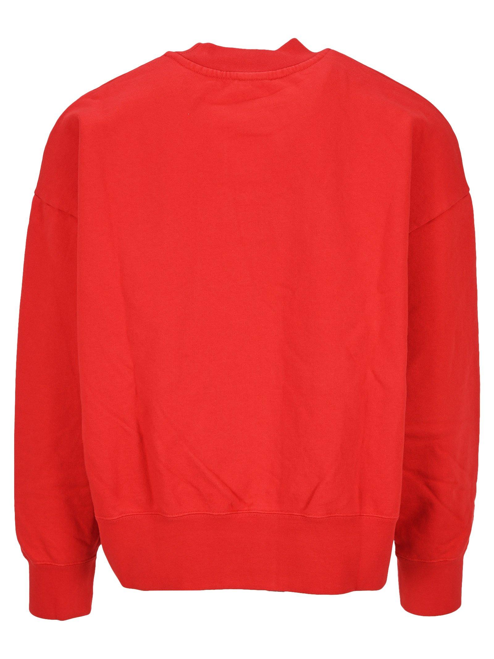 Palm Angels Cotton Desert Logo Crewneck Pullover in Red for Men - Lyst