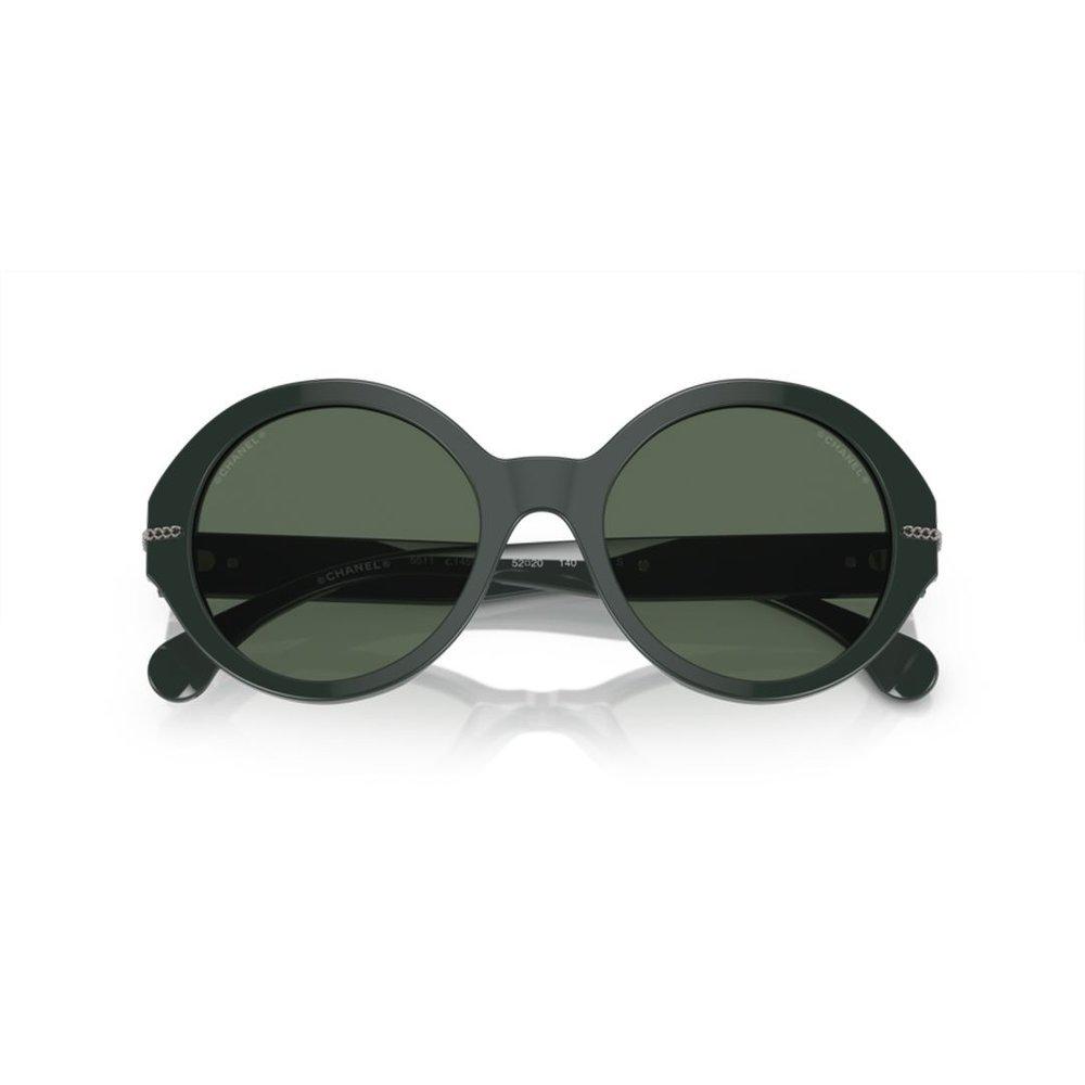 Chanel Round Frame Sunglasses in Green
