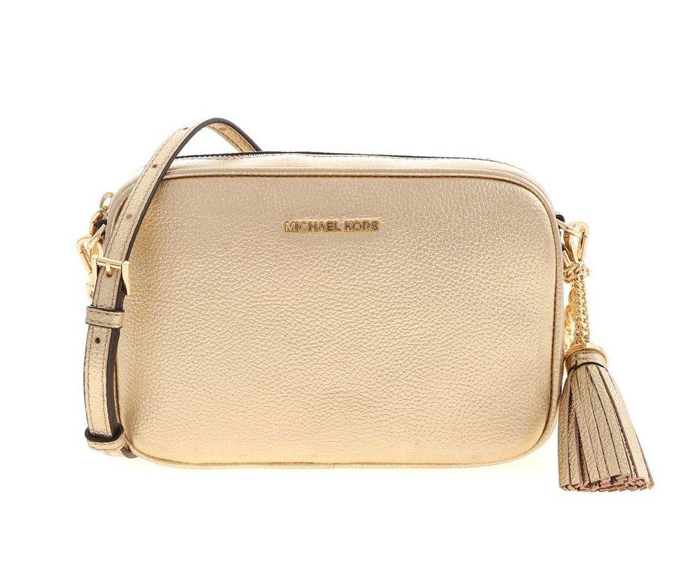 MICHAEL Michael Kors Ginny Logo Plaque Crossbody Bag in Metallic Lyst