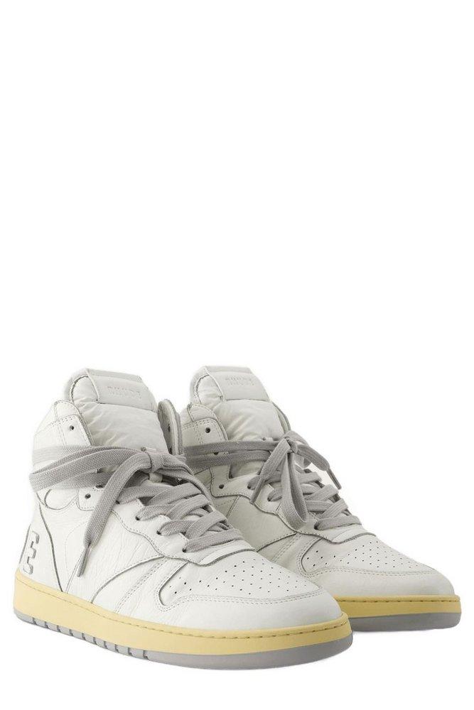 スニーカー RHUDE Rhecess Hi Sneakers - Rhude - Leather - White/Grey Rhude Rhecess Hi Sneakers