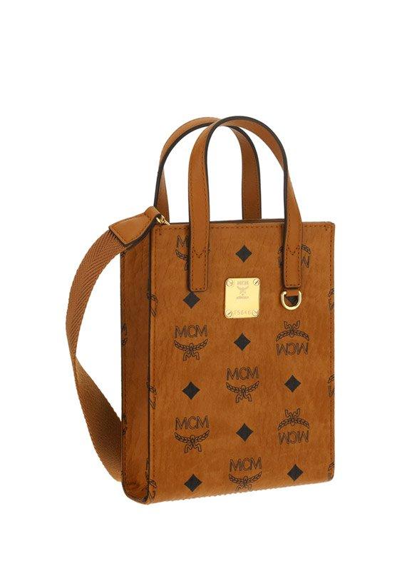 MCM Klassik Mini Top Handle Bag in Brown
