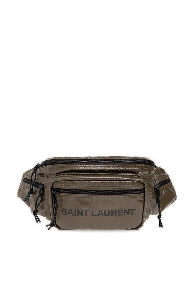 Saint Laurent Logo Printed Padded Belt Bag - Black