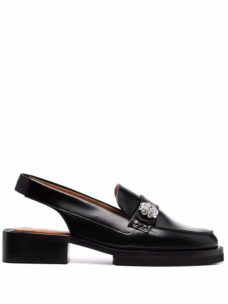black slingback loafers