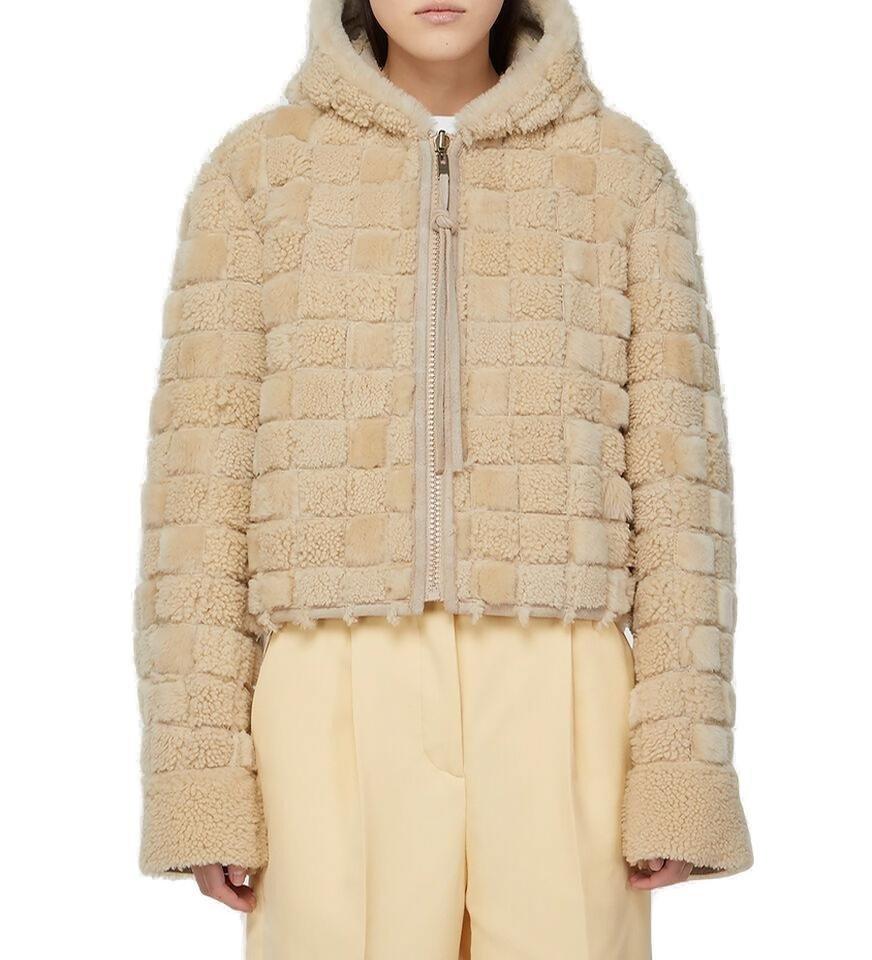 Acne Studios Hooded Zipped Jacket in Natural | Lyst