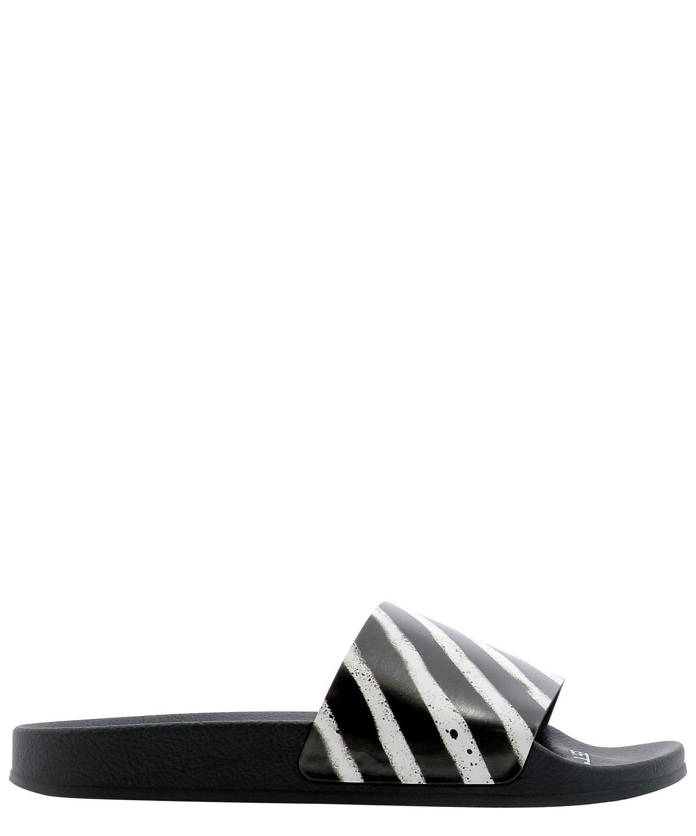 off white black stamp slides