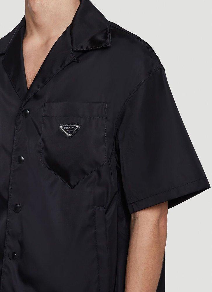 Prada Re-nylon Short Sleeve Shirt in Black for Men | Lyst Australia