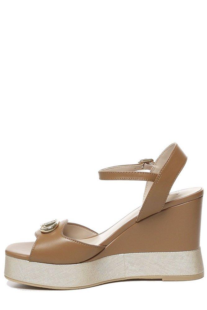 シューズ・サンダルその他 LIU JO Woman Wedge shoes Multicolor VA5188E1005 M9149 Sandals with branded heel colour beige | Liu Jo