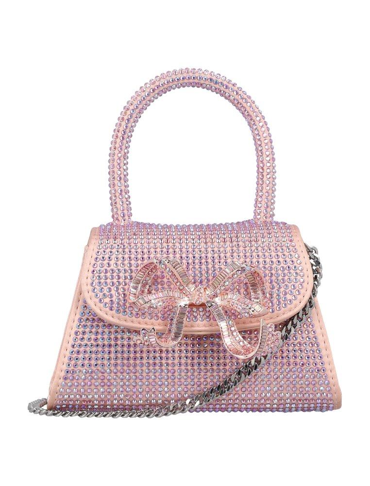 Self-Portrait Micro Bow Embellished Tote Bag in Pink | Lyst