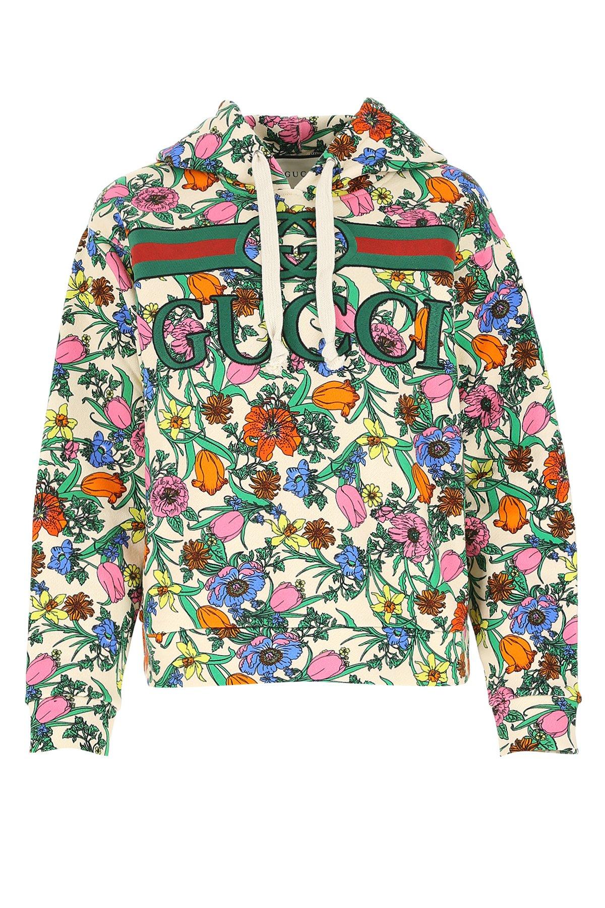 Gucci Cotton Pop Floral Print Hoodie - Lyst