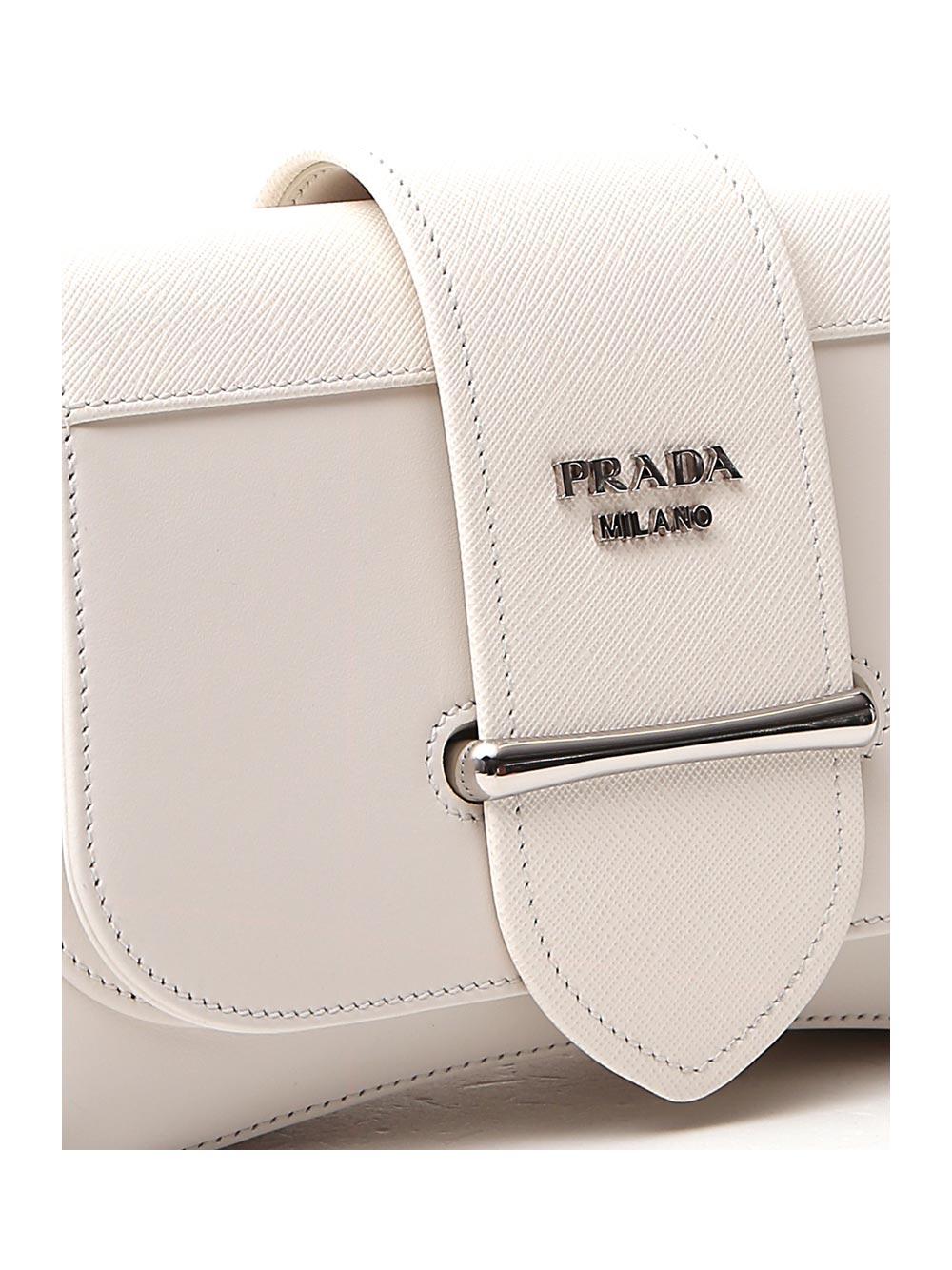 Prada Sidonie Saffiano Leather Bag in White