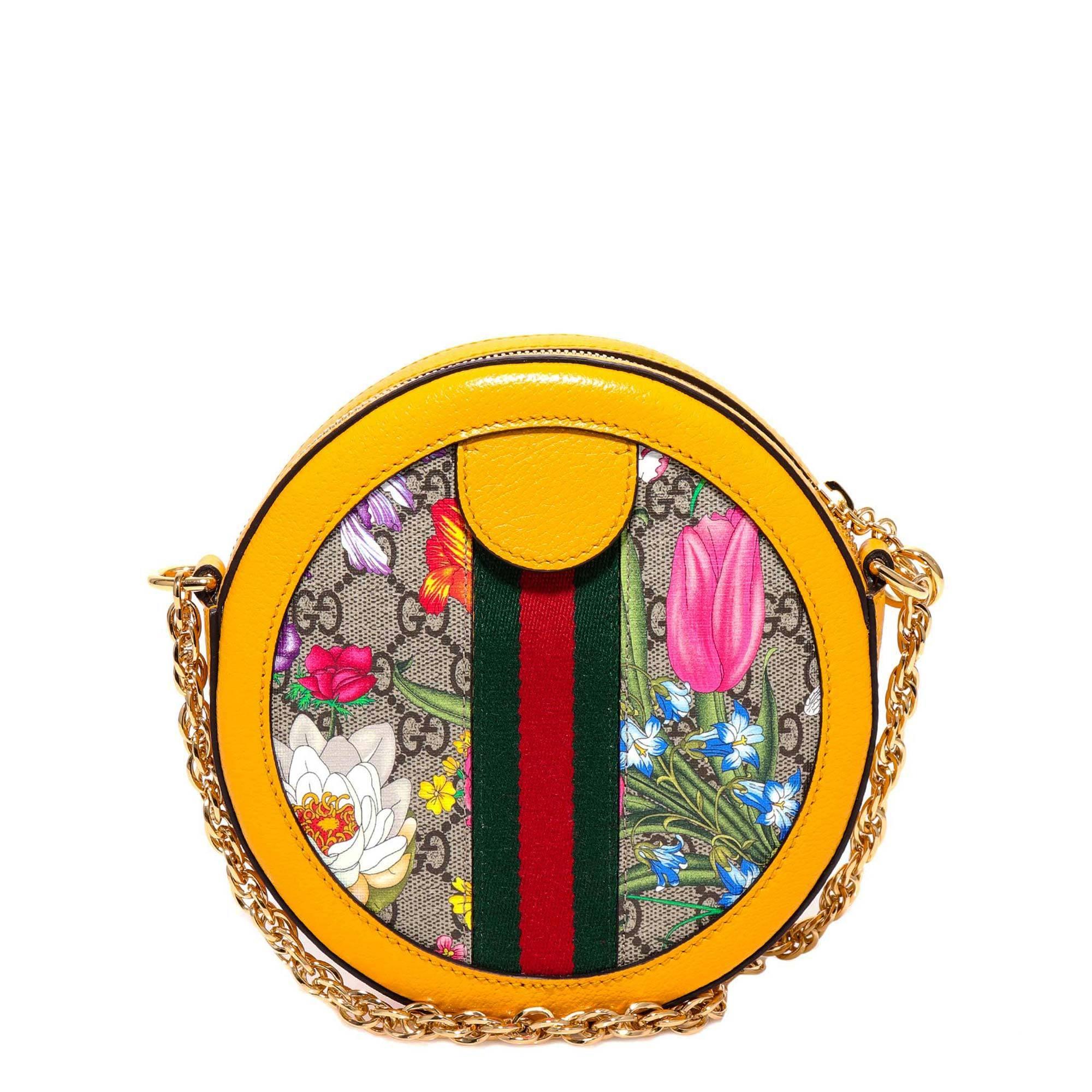 Gucci Ophidia Flora Mini Round Shoulder Bag | Cosette