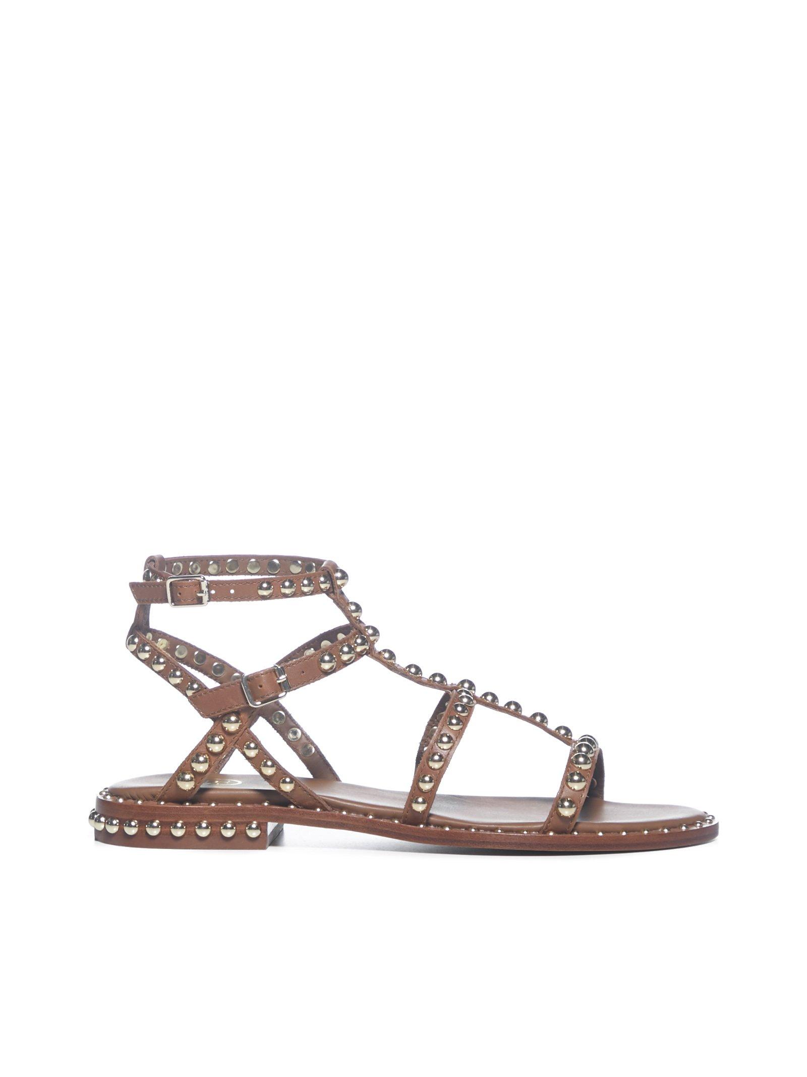 Ash Leather Precious Studded Sandals in Brown - Lyst