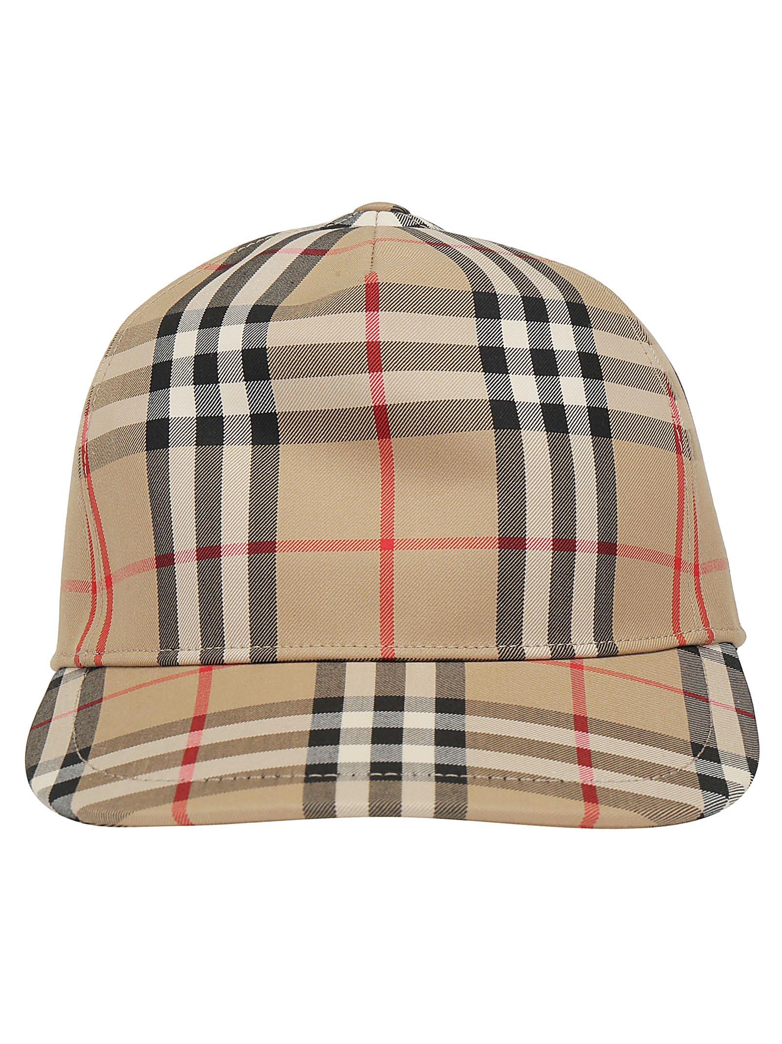 Burberry Leather Check Cap for Men - Save 66% | Lyst
