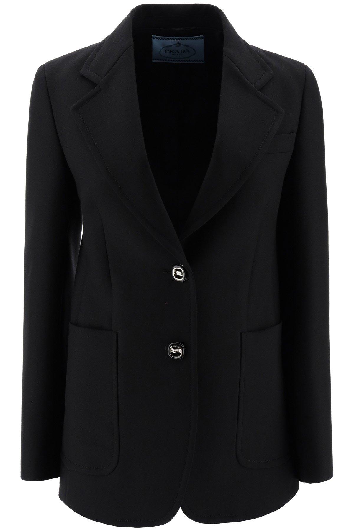 Prada Wool Tailored Blazer in Black - Lyst