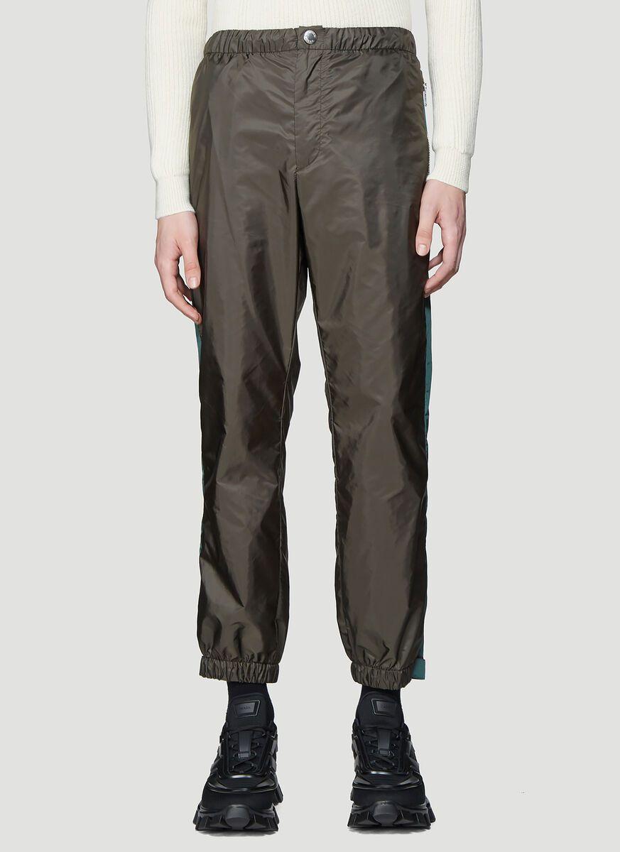 Prada Synthetic Drawstring Side Striped Trousers in Grey (Gray) for Men ...
