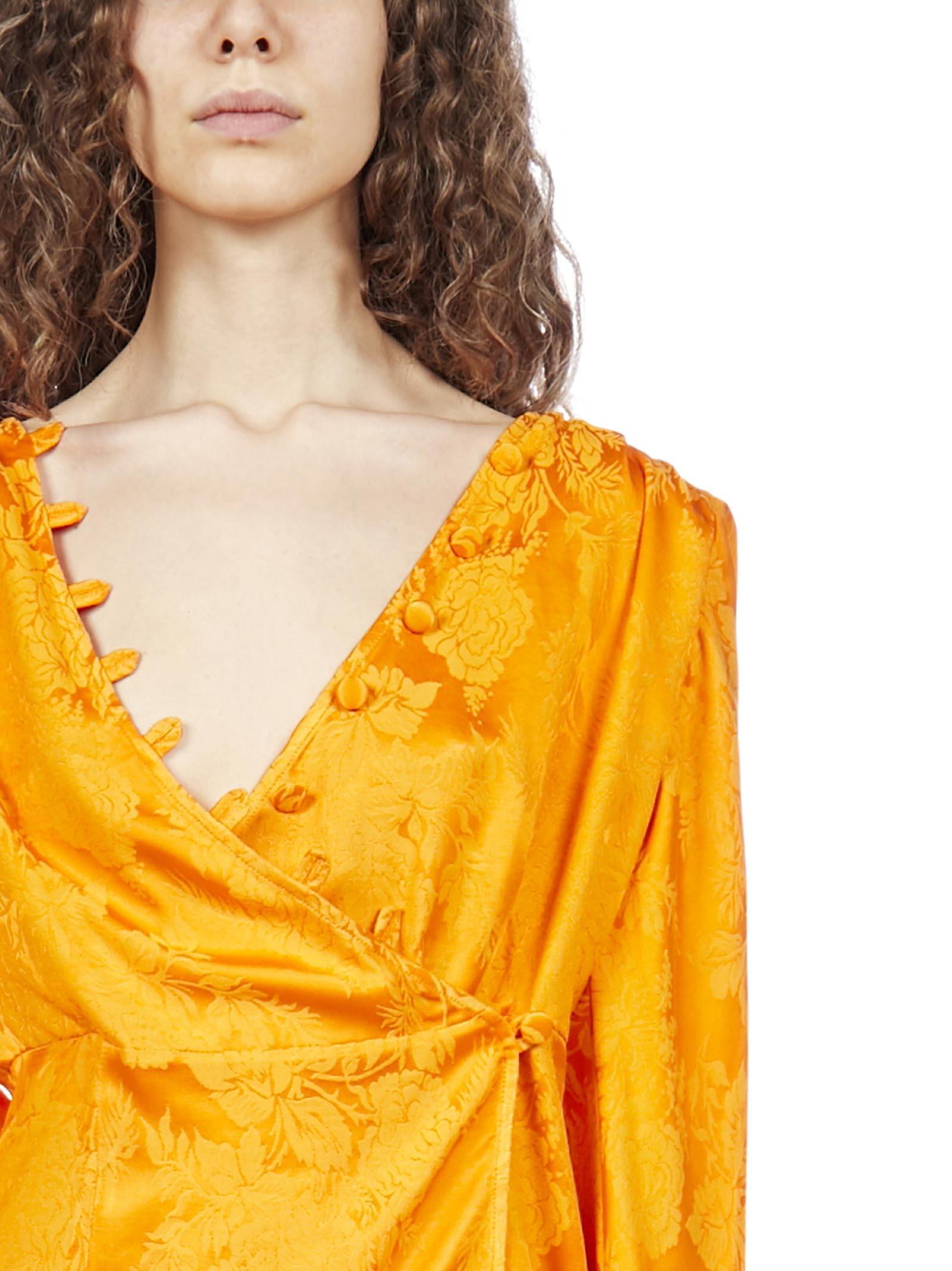 The Attico Synthetic Floral Jacquard Dress in Orange | Lyst