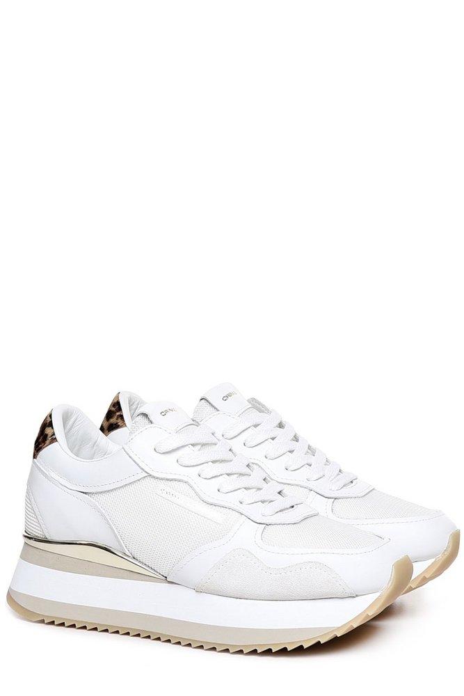 Crime London Leopard Printed Chunky-sole Sneakers in White | Lyst