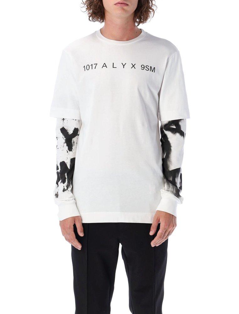 Mens Clothing T-shirts Long-sleeve t-shirts 1017 ALYX 9SM Cotton Multi-layered Sleeve T-shirt With Prints in White for Men 