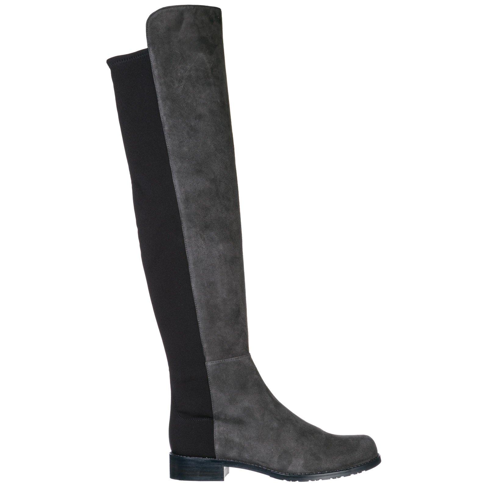 Stuart Weitzman Leather 5050 Thigh-high Boots in Grey (Gray) - Lyst