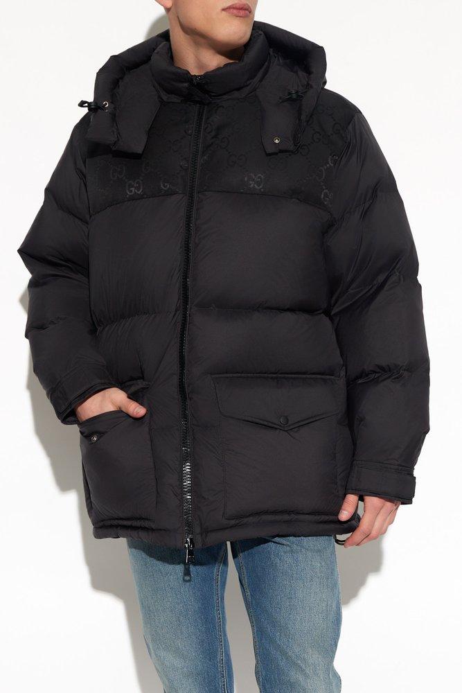 Gucci Ripstop Nylon Down Jacket W Gg Details in Black for Men Lyst