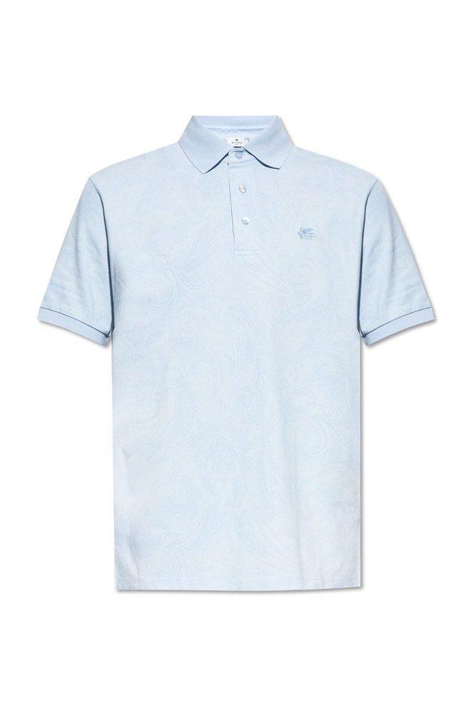 Etro Polo With Logo in Blue for Men | Lyst UK