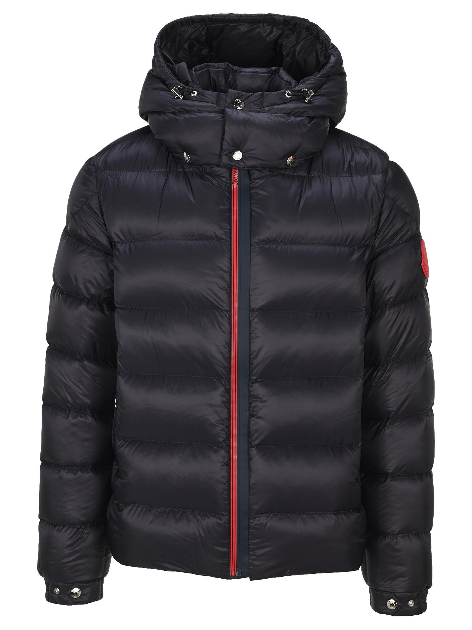Moncler Synthetic Arves Hooded Down Jacket in Blue for Men - Lyst