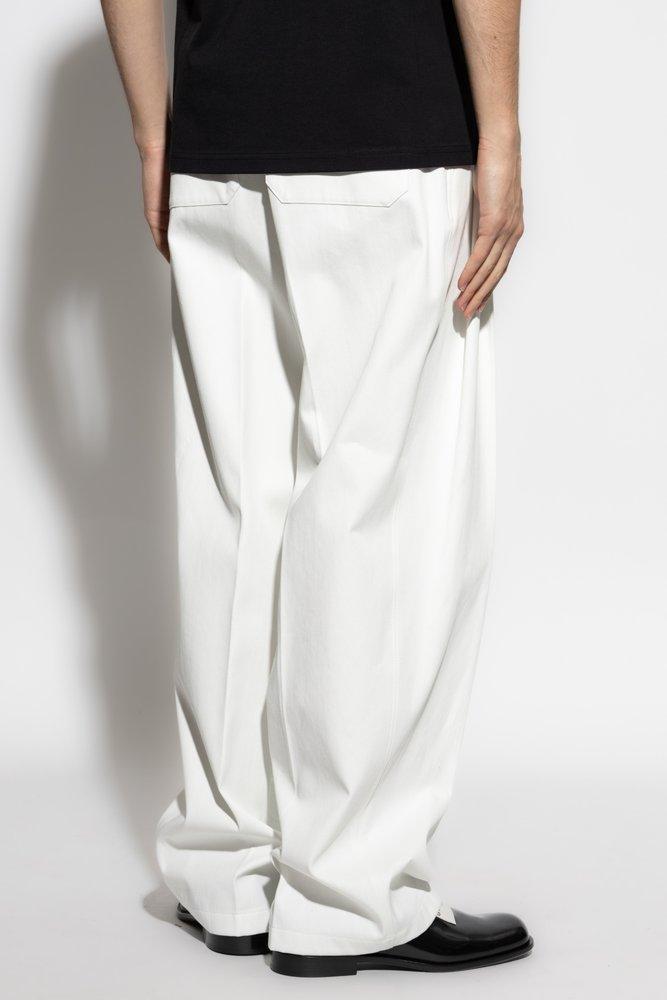 ボトムスその他 Givenchy White pleated cotton trousers White Givenchy Pants for Men | Lyst