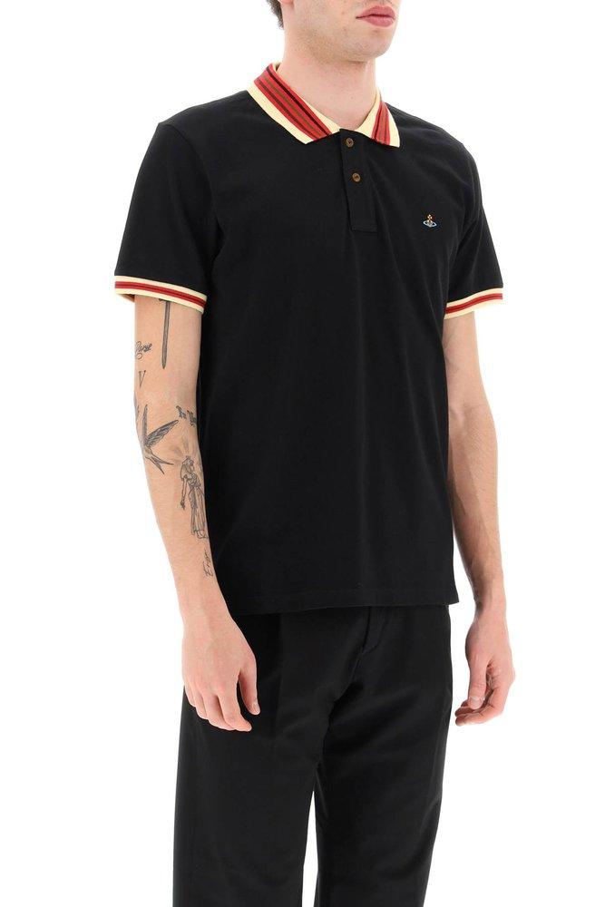 Bijwonen Regelmatigheid Wat is er mis Vivienne Westwood Stripe Polo Shirt With Orb Embroidery in Black for Men |  Lyst