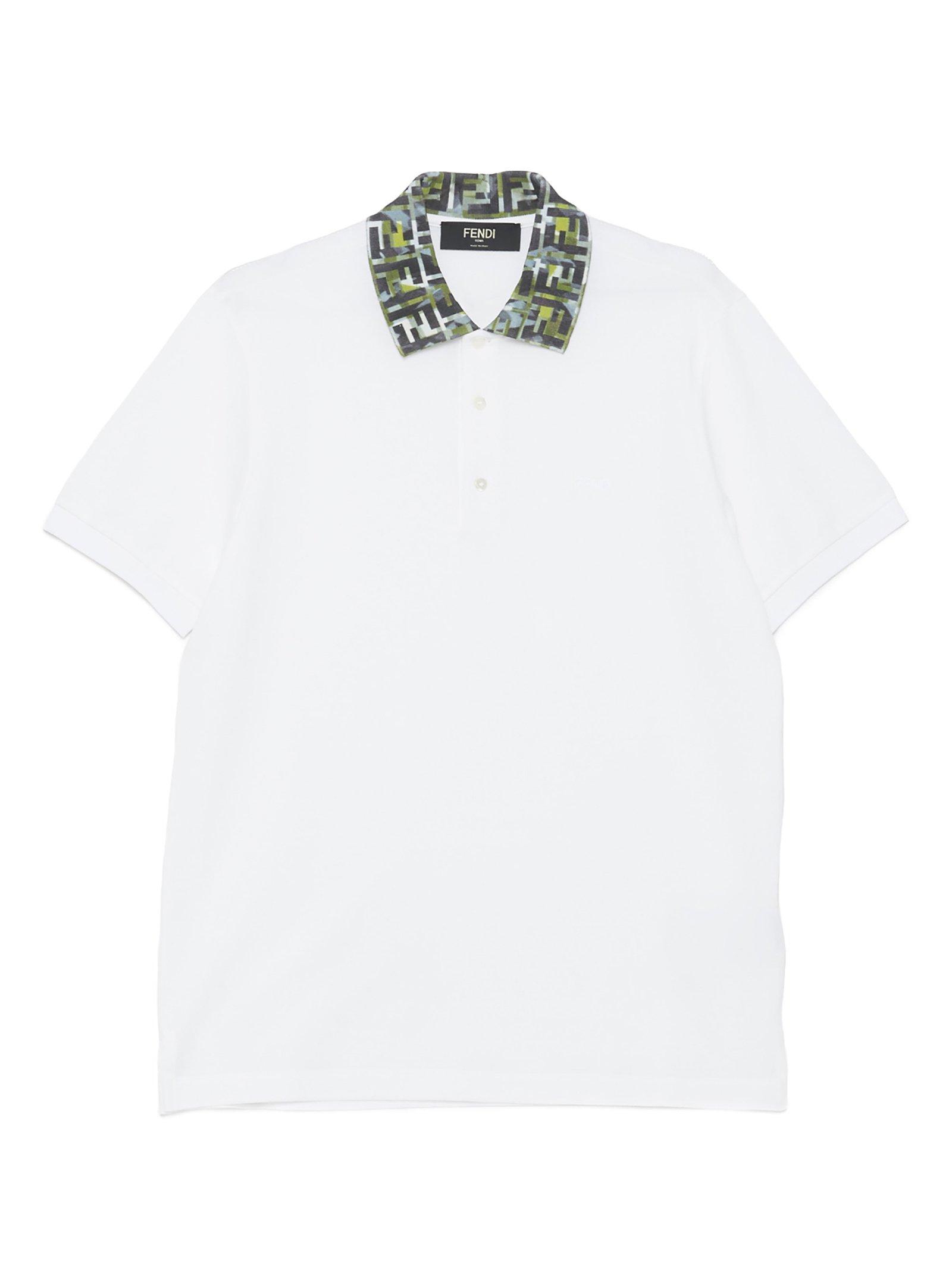 Fendi Cotton Ff Camouflage Collared Polo Shirt in White for Men - Lyst