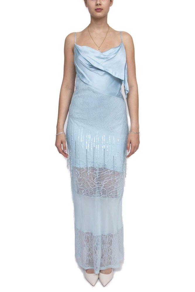 PINKO Ibis satin and lace long dress ピンコ Pinko Ibis Satin And Lace Long Dress | eBay