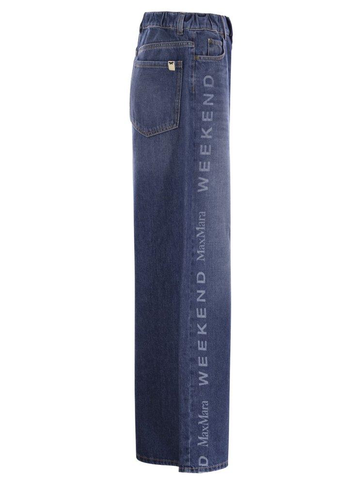 ★完売必至★WEEKENDMAXMARA☆ロゴプリントワイドデニム LISOTTE Wide denim jeans with logo, navy | 