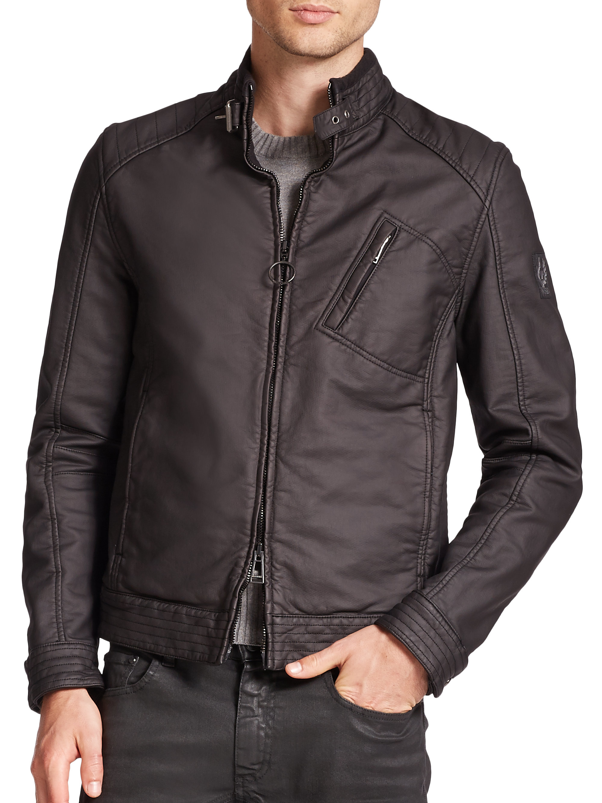 Belstaff Cotton H Racer Jacket in Black for Men | Lyst