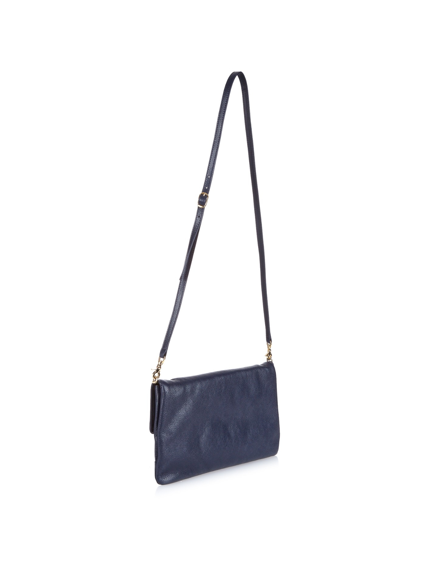 Balenciaga Classic Metallic-edge Leather Envelope Clutch in Blue | Lyst