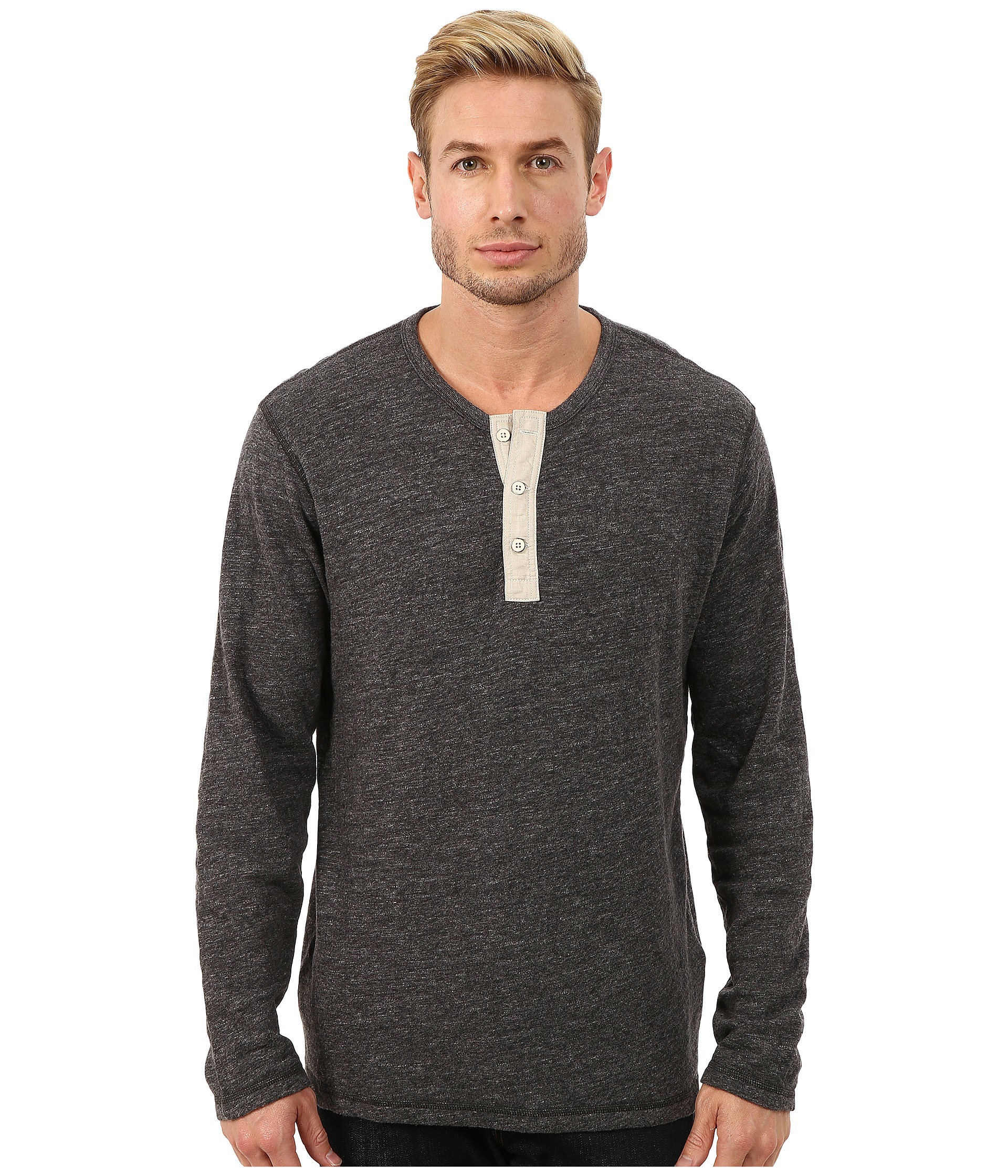 Lucky brand Duofold Henley in Gray for Men (Charcoal) | Lyst