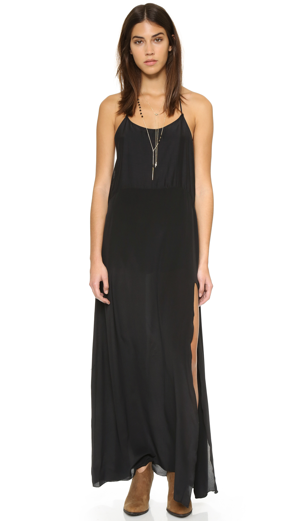 Anine Bing Combined Silk Maxi Dress 