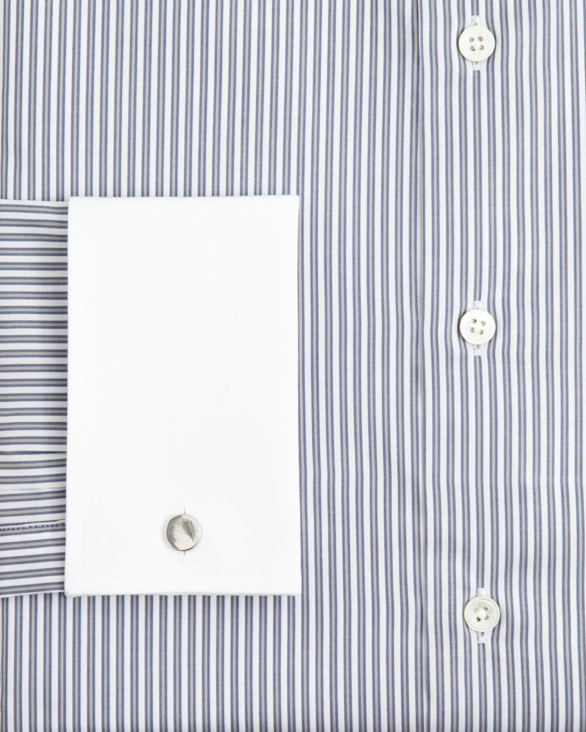Canali Outline Stripe White Collar Dress Shirt Regular Fit in Grey ...