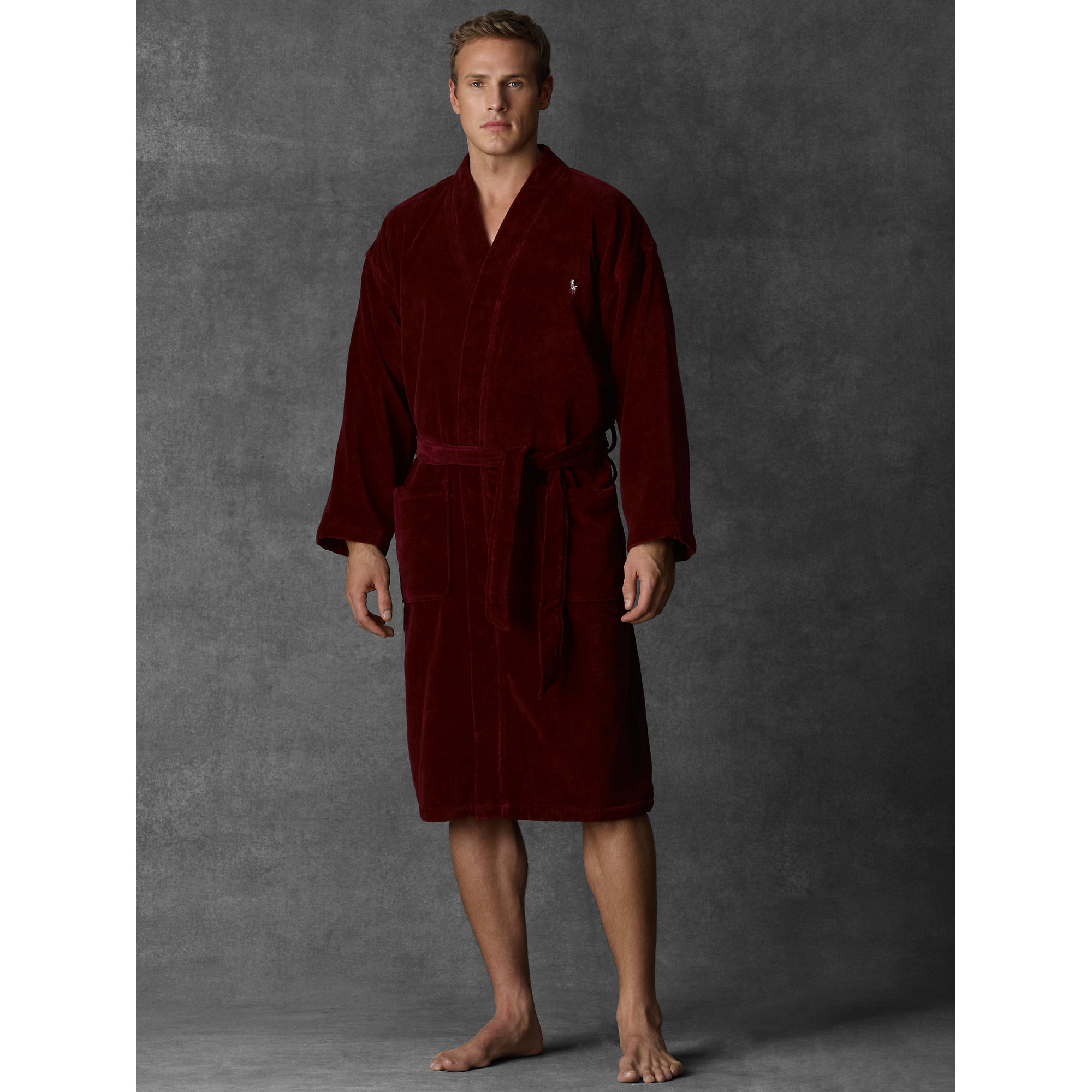 Polo ralph lauren Terry Kimono Robe in Purple for Men Lyst